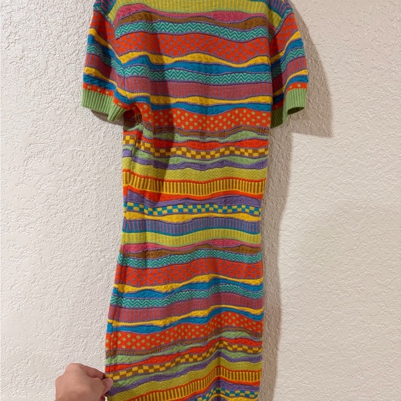 Vibrant Multicolor Knit Mini Dress - Picture 2 of 4